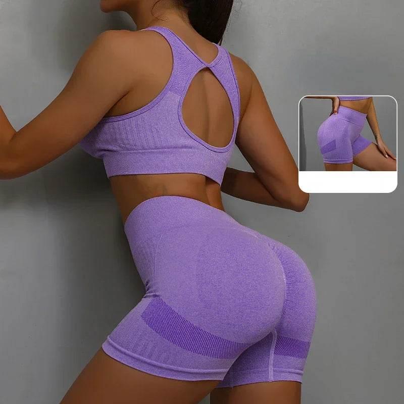 Yoga Suit Yoga Sports Underwear Women's Fitness Suit Vest Running Sports Yoga Shorts Set Yoga Set Workout Set - Empire P.E