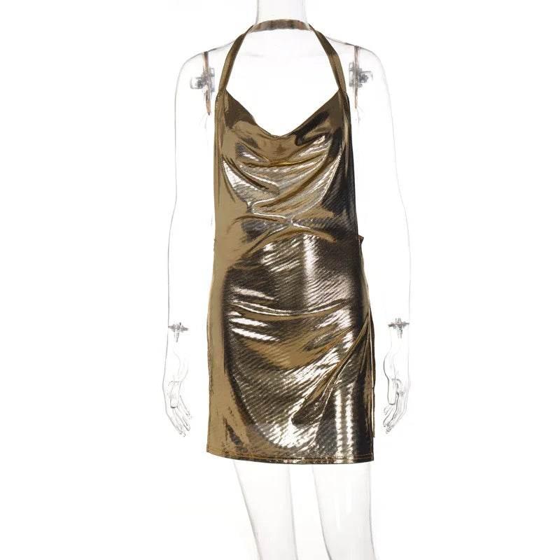Elegant Short Dress with Hanging Neck Backless - Empire P.E