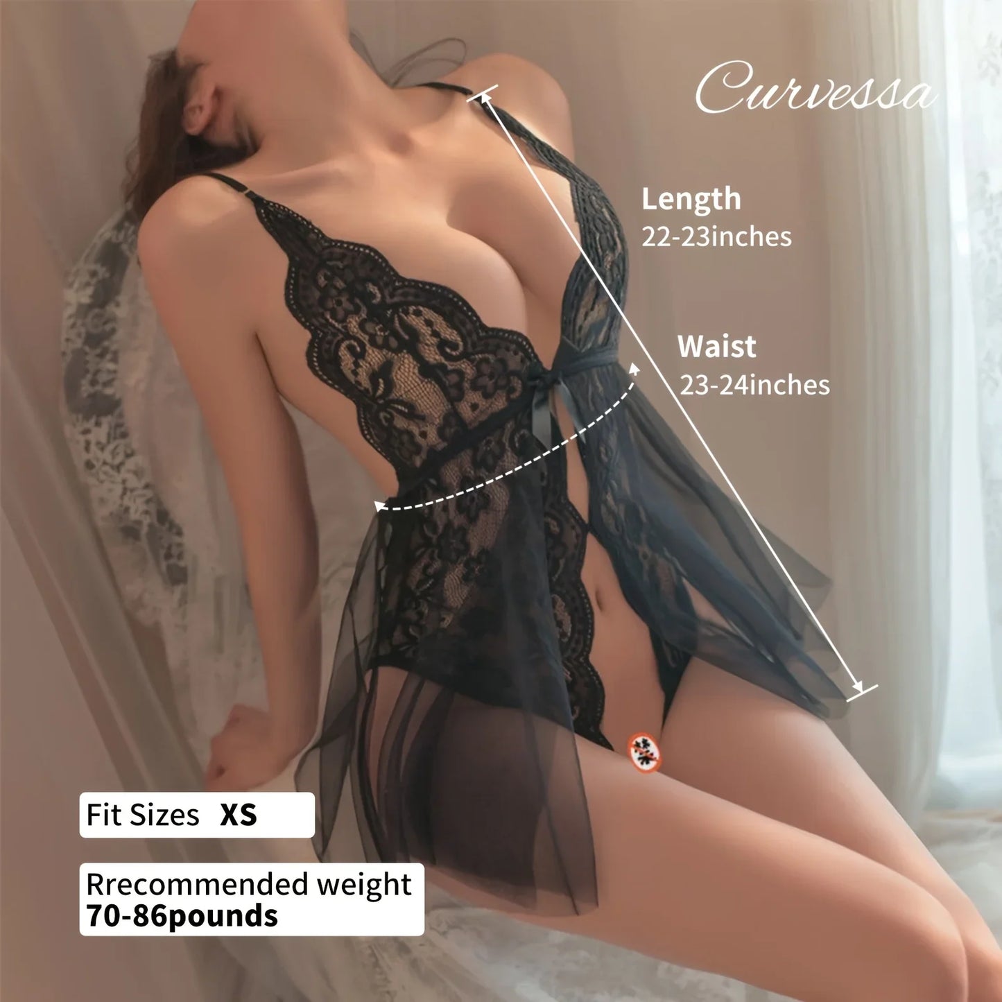 Sexy Lace Mesh Jumpsuit Nightgown Lingerie Sets - Empire P.E