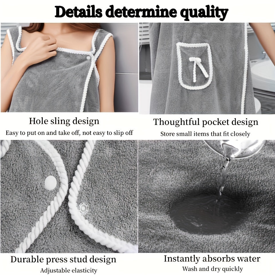 3pcs Women's Wearable Bath Towel Set