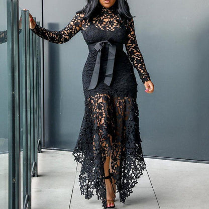2025 New Women's  Lace  Asymmetrical Dress
