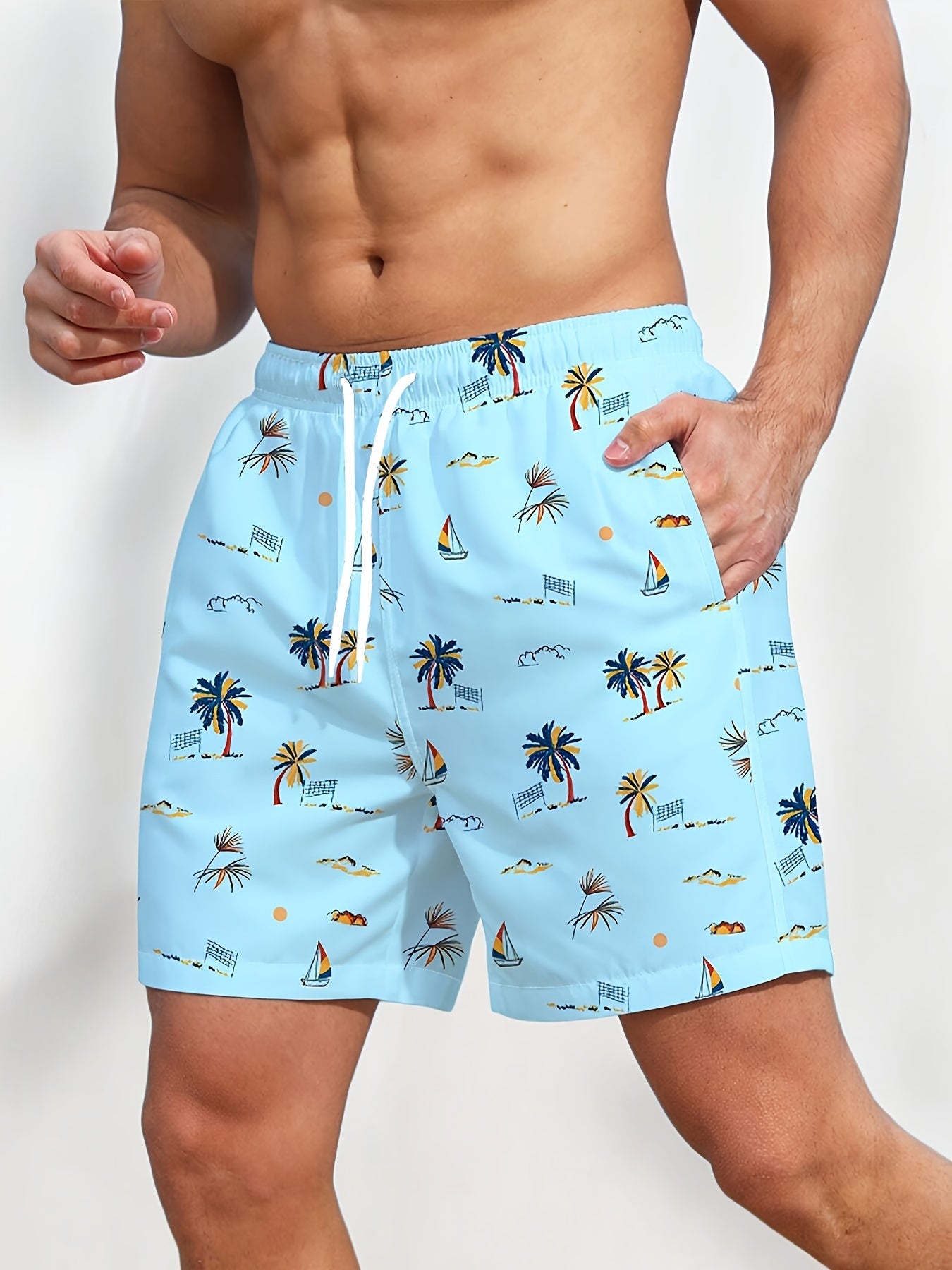 Men's Coconut Trees Graphic Print Shorts