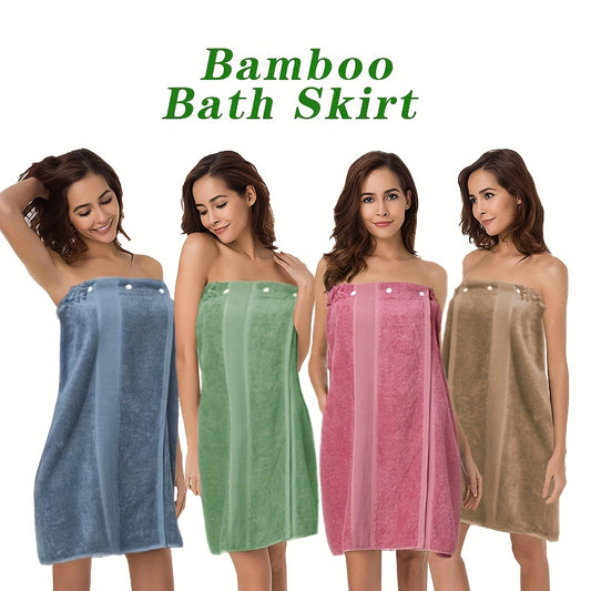 1pc Women's Wearable Bamboo Fiber Bath Towel Skirt