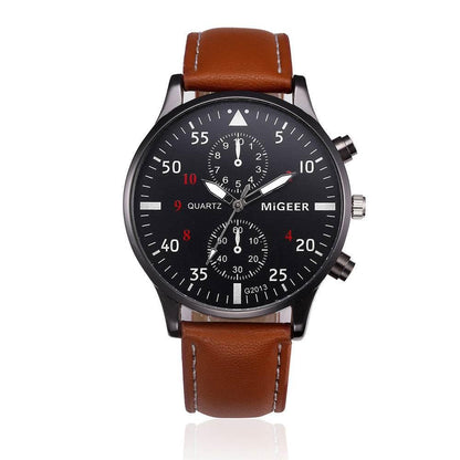 Retro Design Leather Band Watches Men Top Brand Relogio Masculino NEW Mens Sports Clock Analog Quartz Wrist Watches - Empire P.E