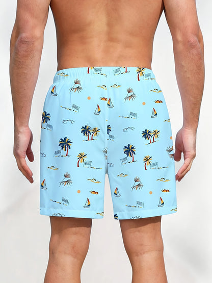 Men's Coconut Trees Graphic Print Shorts