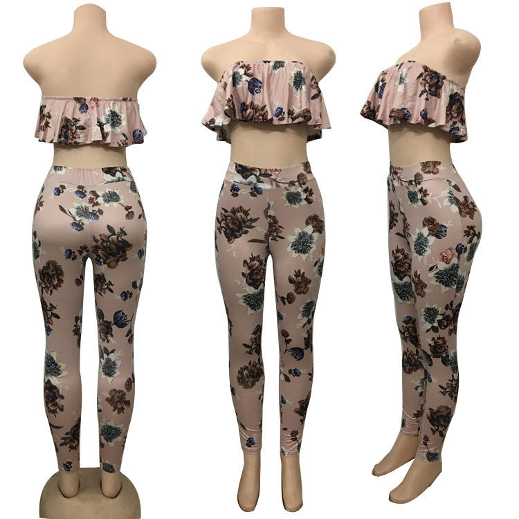 Sexy nightclub digital printing two-piece suit