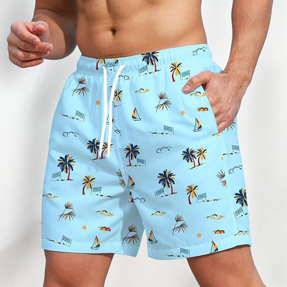 Men's Coconut Trees Graphic Print Shorts