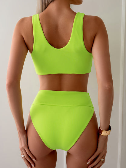 Two-Piece Women's High-Waisted Bikini Set