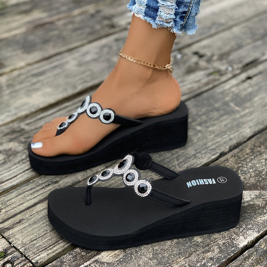 Elegant Women's Water Decorative Slope Heel Sandals