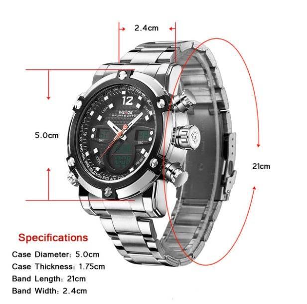Display sports waterproof steel band watch - Empire P.E