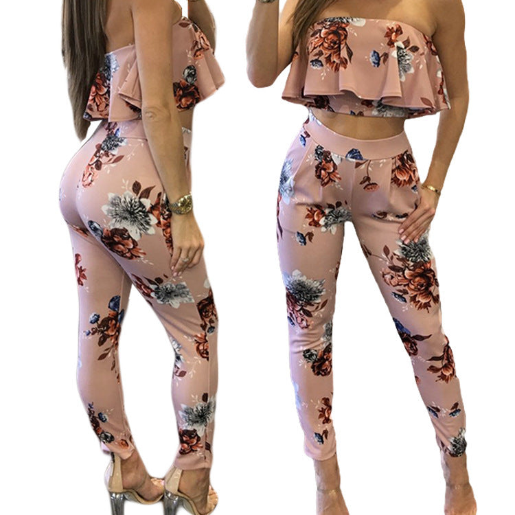 Sexy nightclub digital printing two-piece suit