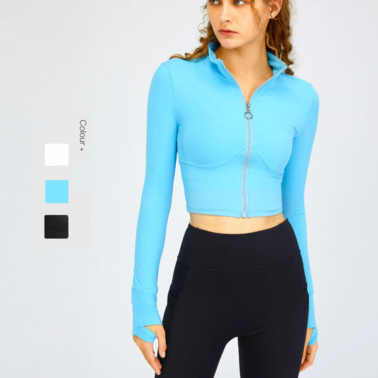 High Neck Zipper Sports Gym Suit