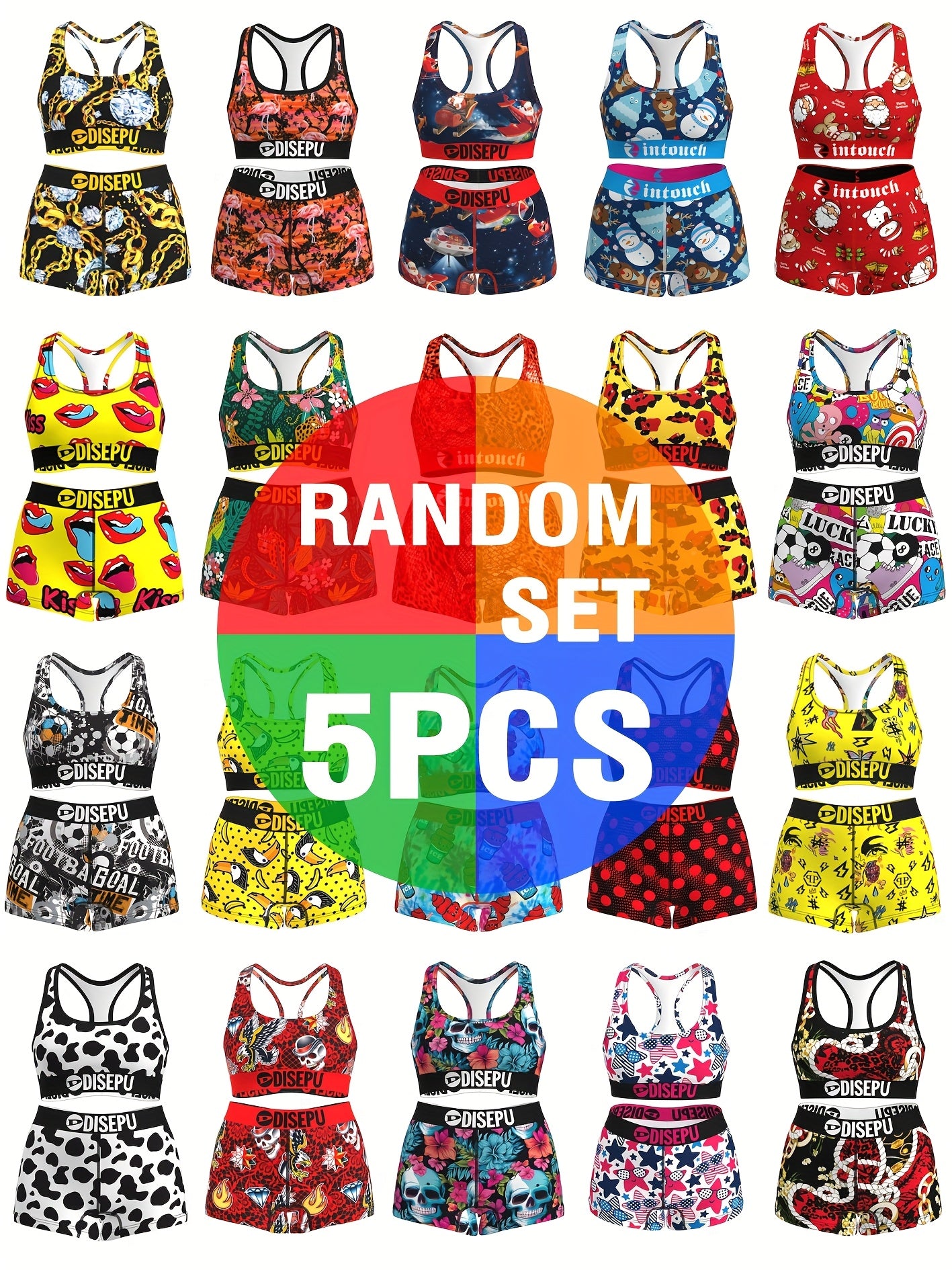 5 Sets of Randomly Styled Women's Sporty Outfits