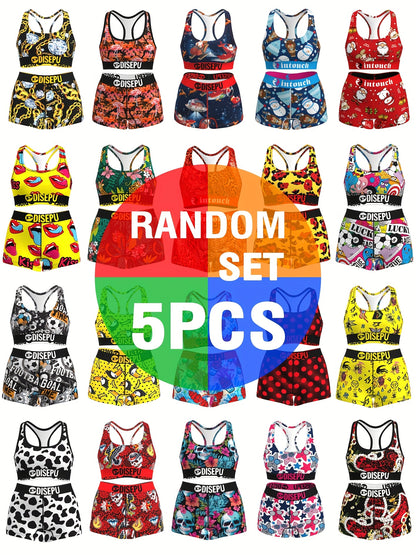 5 Sets of Randomly Styled Women's Sporty Outfits