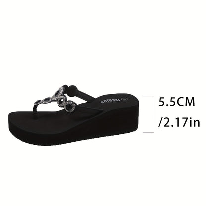 Elegant Women's Water Decorative Slope Heel Sandals