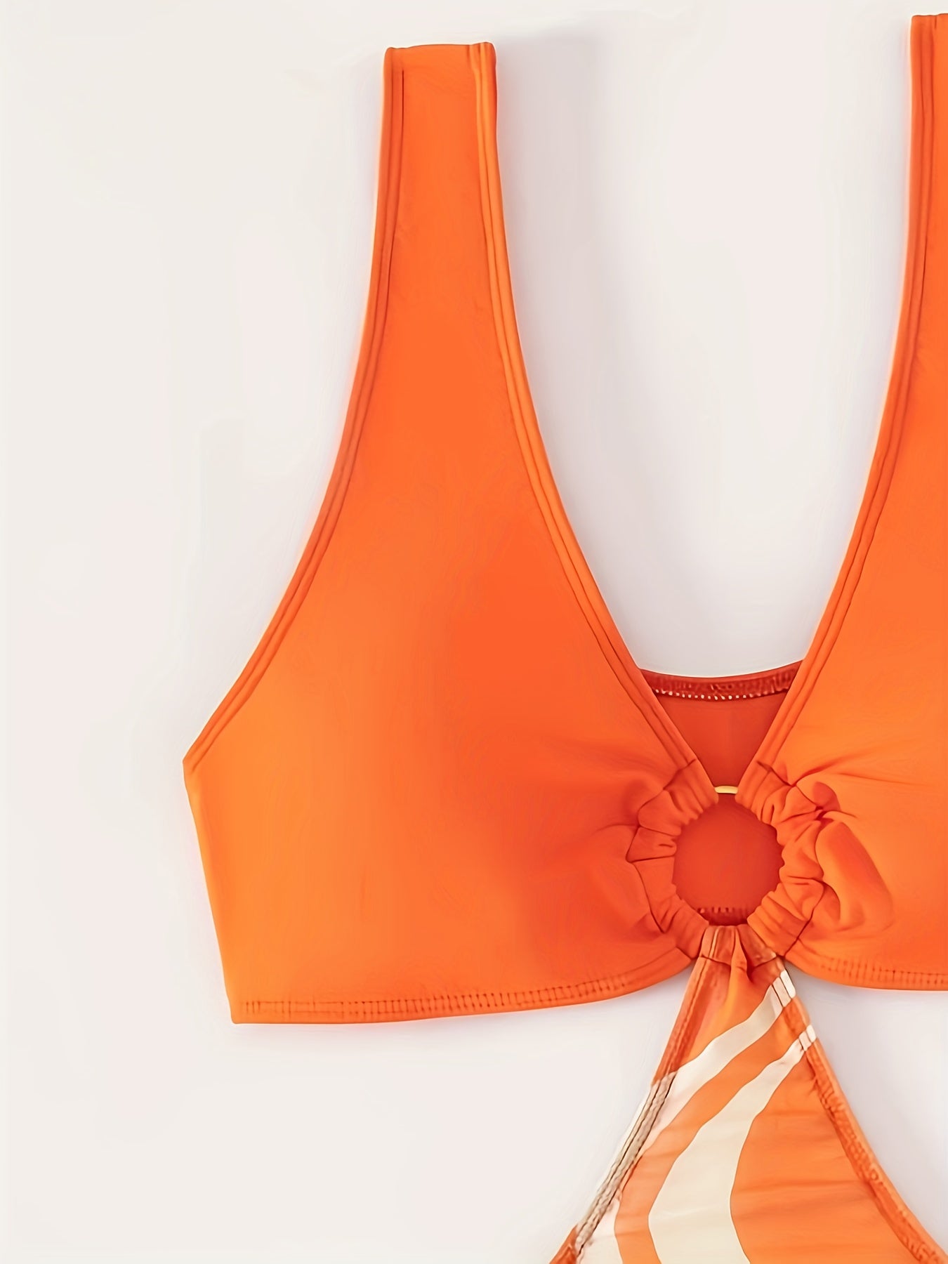 2-Piece Wavy Striped Print Tankini Swimsuit Set