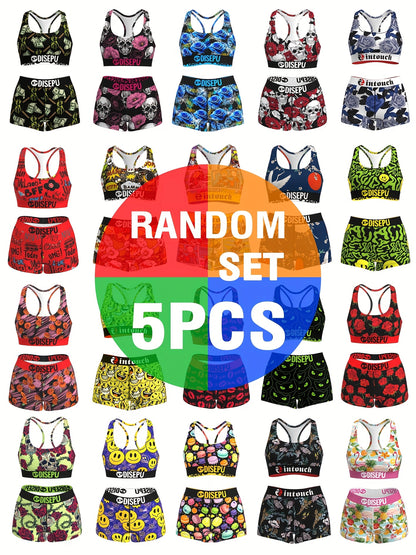 5 Sets of Randomly Styled Women's Sporty Outfits
