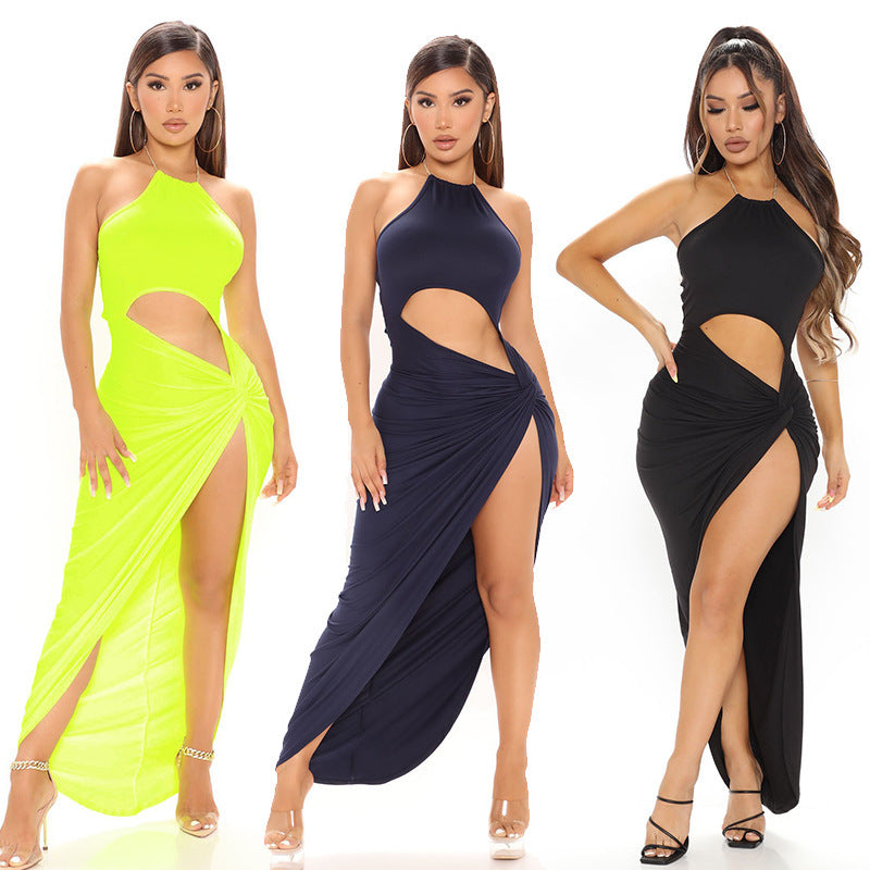 Sexy Nightclub Slit Cut Sleeveless Dress