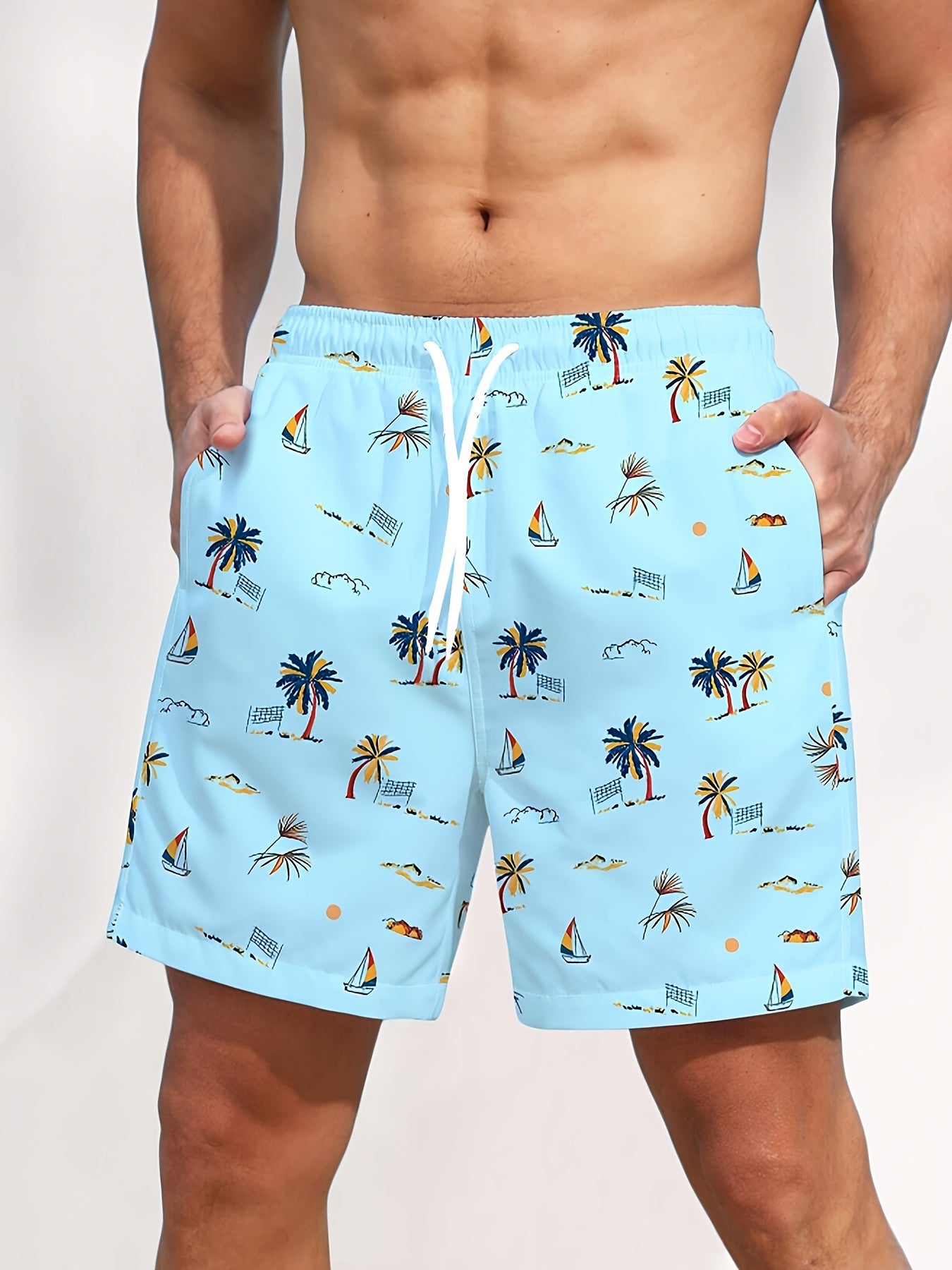 Men's Coconut Trees Graphic Print Shorts