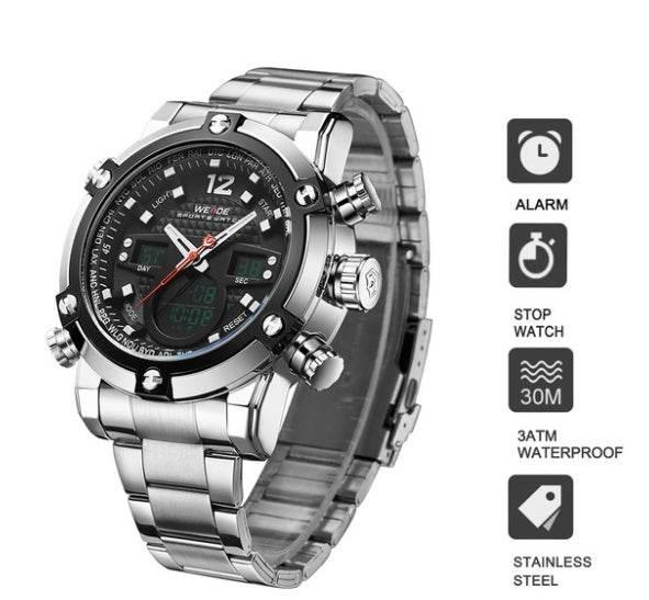 Display sports waterproof steel band watch - Empire P.E