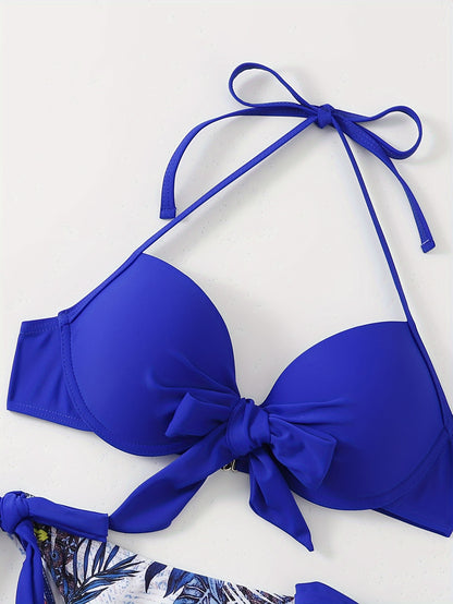 2-Piece Womens Halter Neck Bikini Set
