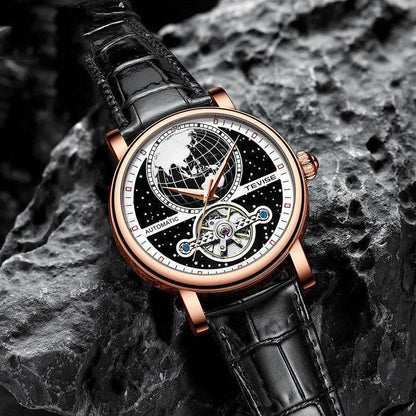 Men's Luminous Leather Casual Waterproof Automatic Mechanical Watch - Empire P.E
