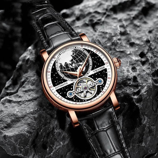 Men's Luminous Leather Casual Waterproof Automatic Mechanical Watch - Empire P.E