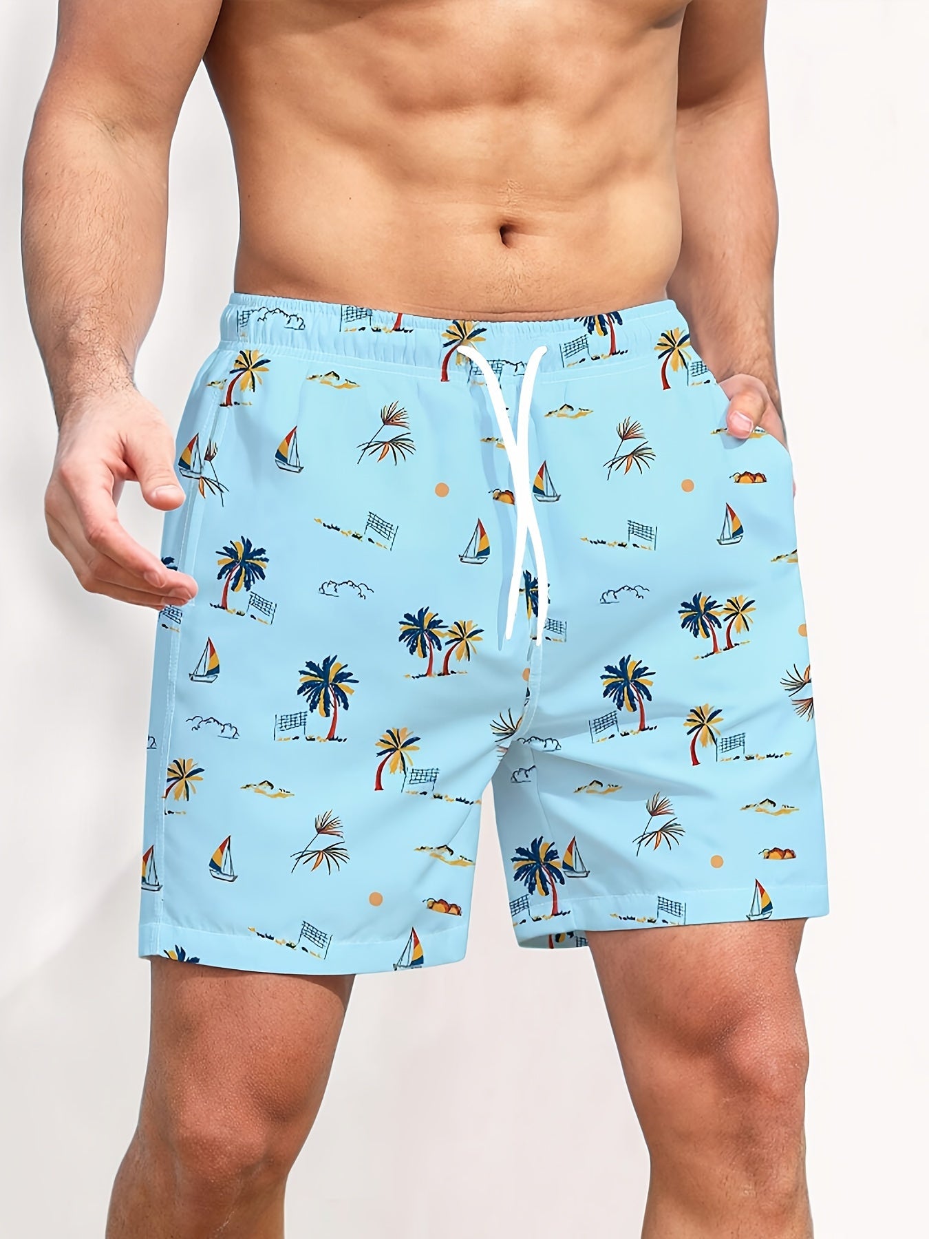 Men's Coconut Trees Graphic Print Shorts
