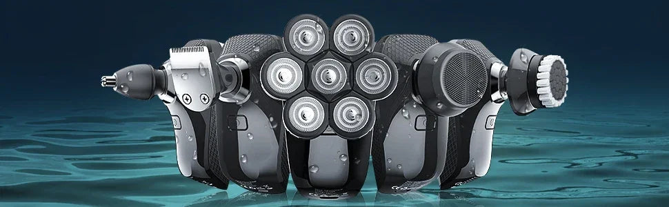 Kensen 5 In 1 Electric Shaver 7D Floating Cutter Head Rechargeable Shaver Kit For Men IPX6 Waterproof Beard Trimmer head shavers - Empire P.E