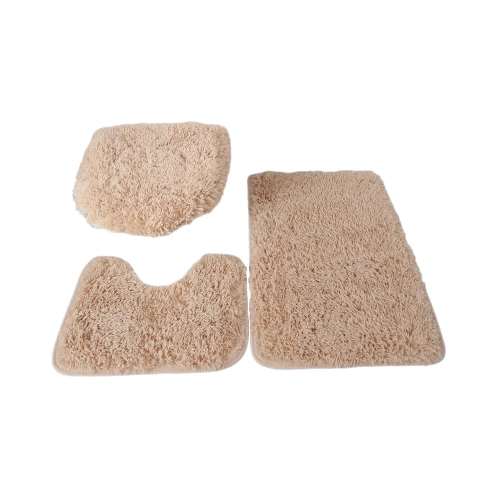 3x Bath Mats Set for Bathroom with Toilet Lid Cover Absorbent Suit - Empire P.E