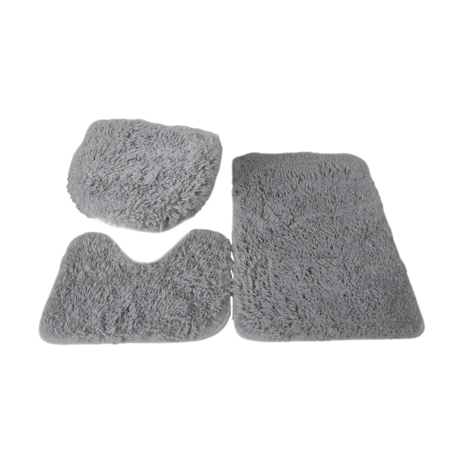 3x Bath Mats Set for Bathroom with Toilet Lid Cover Absorbent Suit - Empire P.E