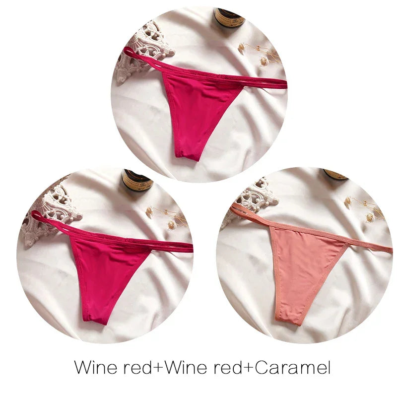 3Pcs/set Sexy Low-rise Thongs Women Bikini Panties - Empire P.E