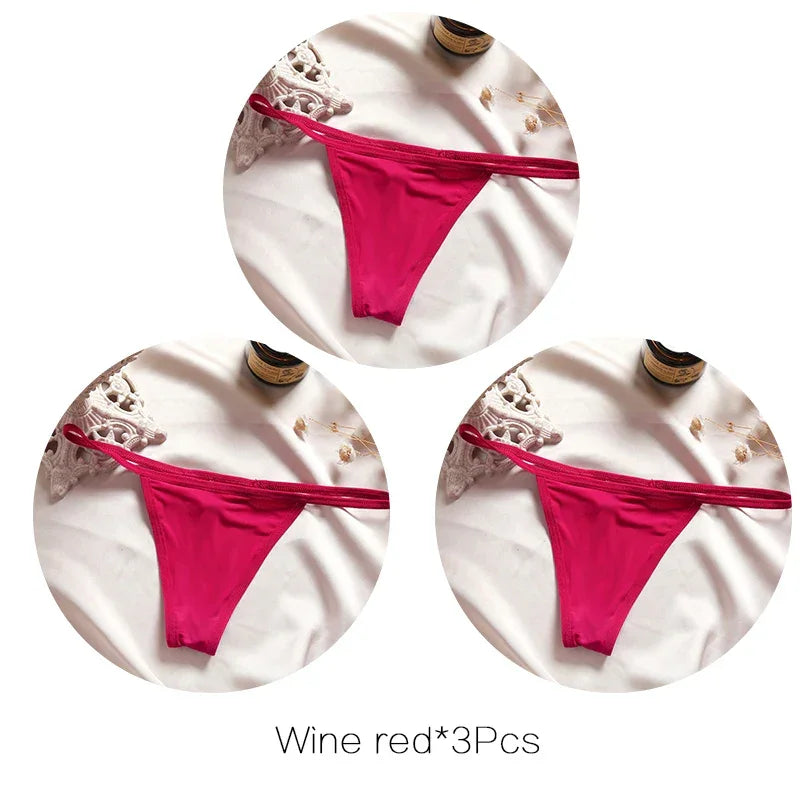 3Pcs/set Sexy Low-rise Thongs Women Bikini Panties - Empire P.E