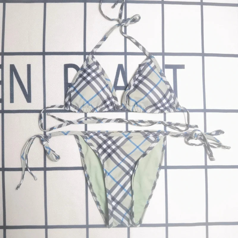Best-selling Checked Swimsuit Bikini Set