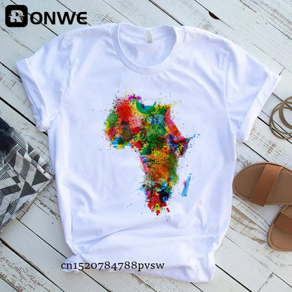 Africa Map Graphic Women T-shirts - Empire P.E