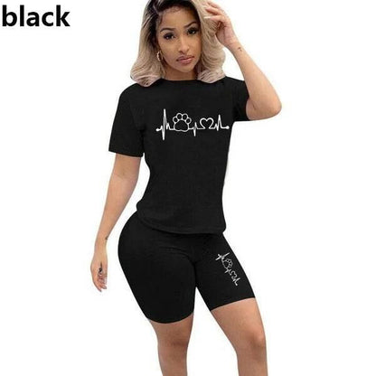 Summer Women Two Piece Set Sportswear T-Shirts and Shorts Ladies Casual O-Neck Pullover Short Sleeve - Empire P.E