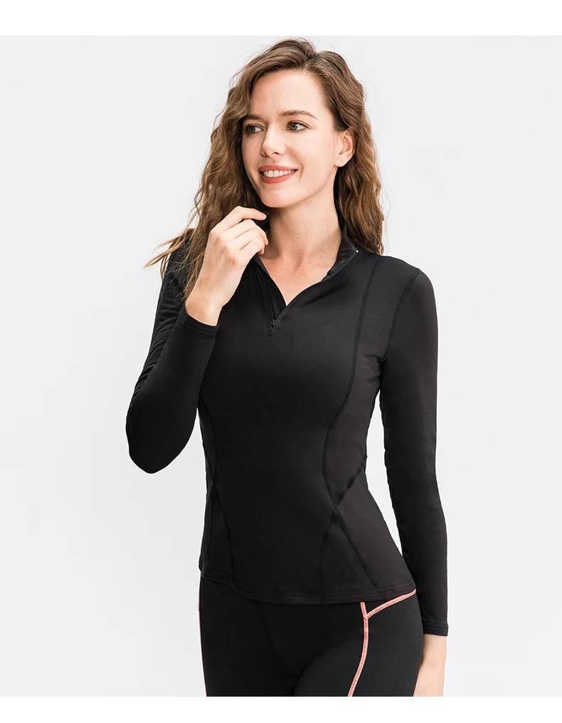 Women Long Sleeve Yoga Tops Fitness Yoga Top Gym Top Sports Wear For Women Push Up Running Top High Elastic Gym Clothes Shirts - Empire P.E
