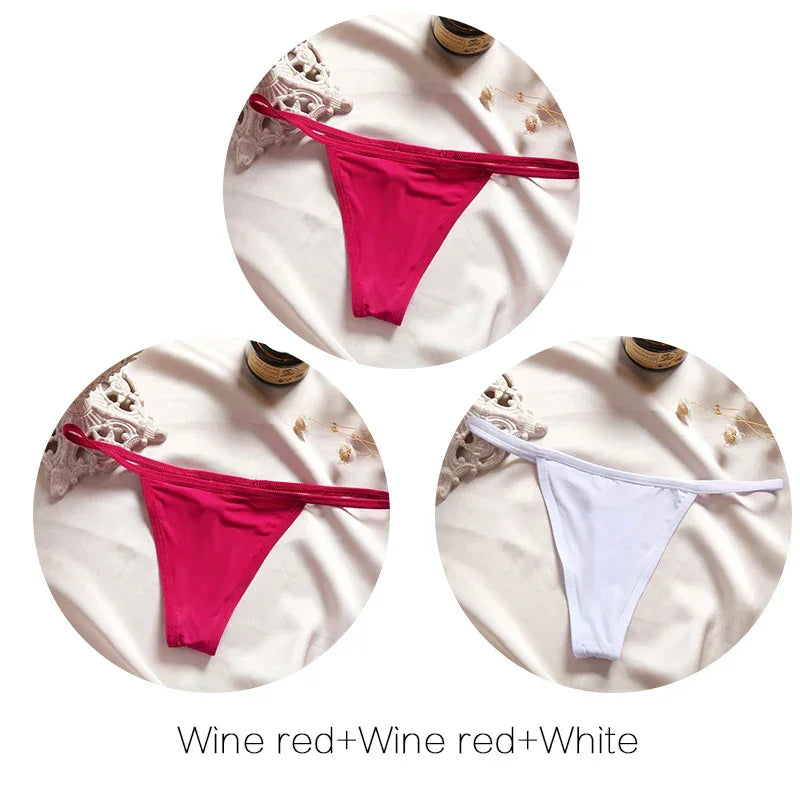 3Pcs/set Sexy Low-rise Thongs Women Bikini Panties - Empire P.E