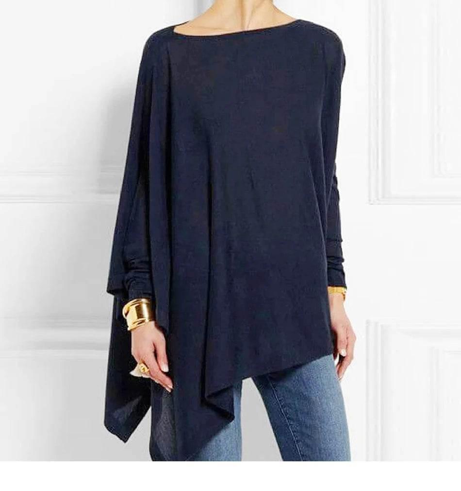 Cotton Irregular Women Blouses Shirt 2022 Autumn Female Solid Pullover Tops Casual O Neck Long Sleeve Blouse Ladies Tunic Blusas - Empire P.E