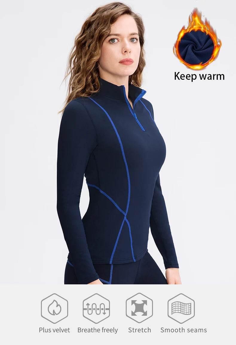 Women Long Sleeve Yoga Tops Fitness Yoga Top Gym Top Sports Wear For Women Push Up Running Top High Elastic Gym Clothes Shirts - Empire P.E