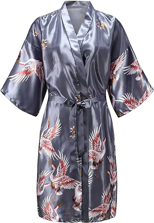 Silk Satin Bathrobe - Empire P.E