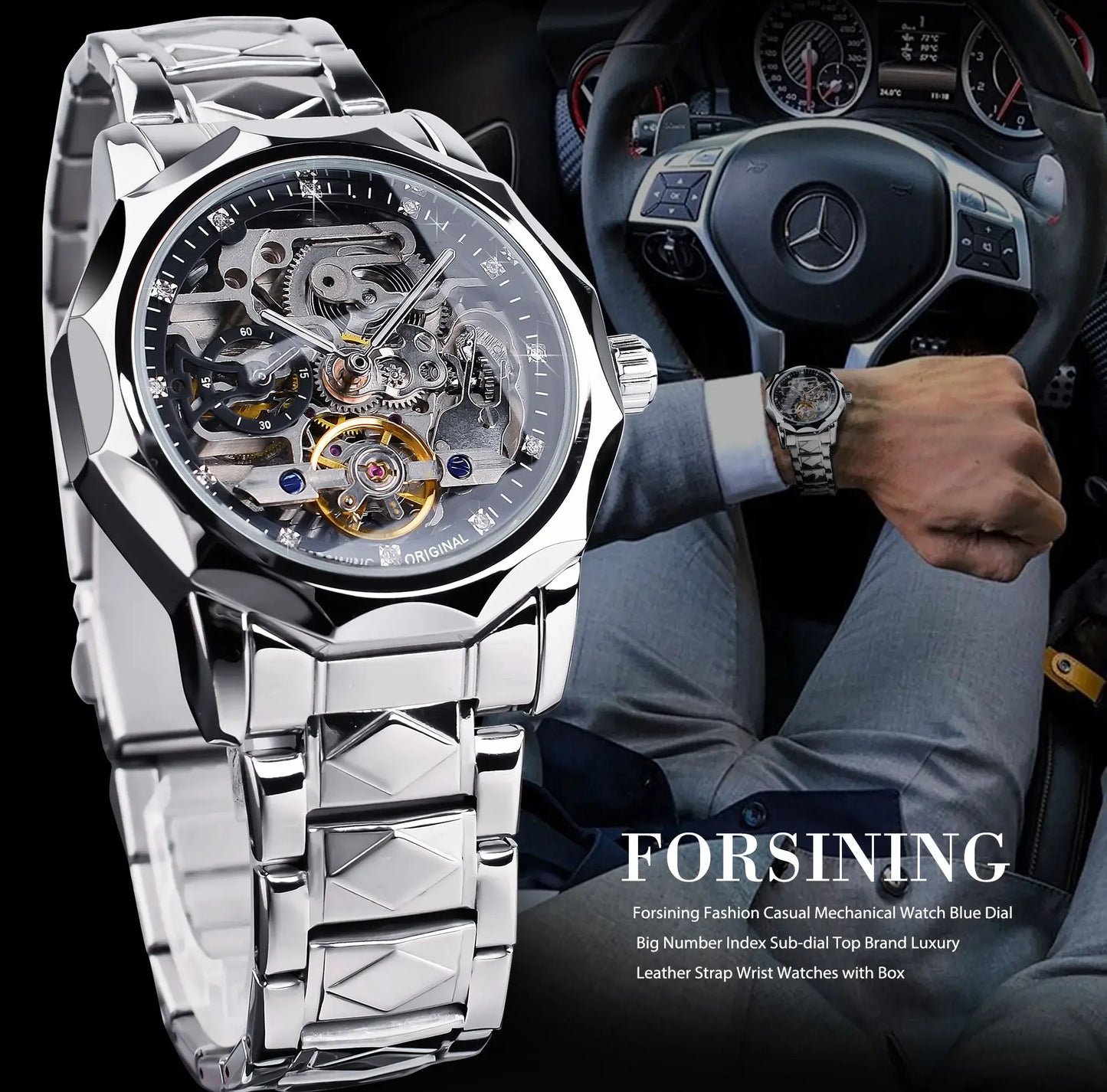 Men's Luxury  Skeleton Mechanical Watch