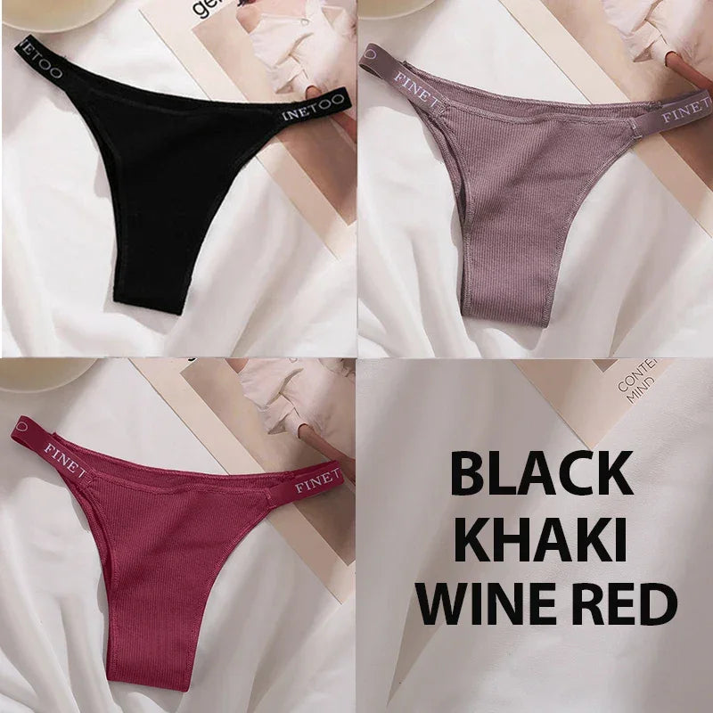 3PCS/Set Cotton Panties Briefs Sexy Thong Women's Underwear Lingerie - Empire P.E