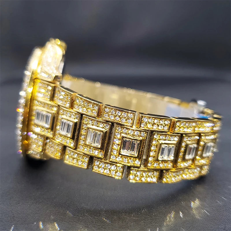 18K Gold Men Luxury Designer Diamond Watch
