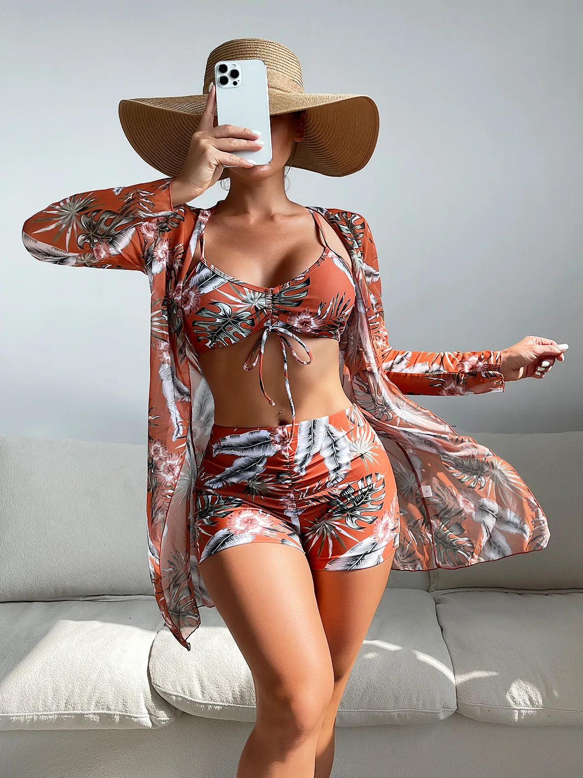 2026 New Summer Women Three Piece Bathing Suit