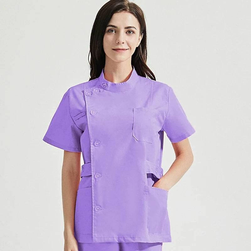 Niaahinn Health Services Scrubs Set Uniforms V-Neck Beauty Salon Work Uniform Women Sets Pet Grooming Institution Scrubs Coat - Empire P.E