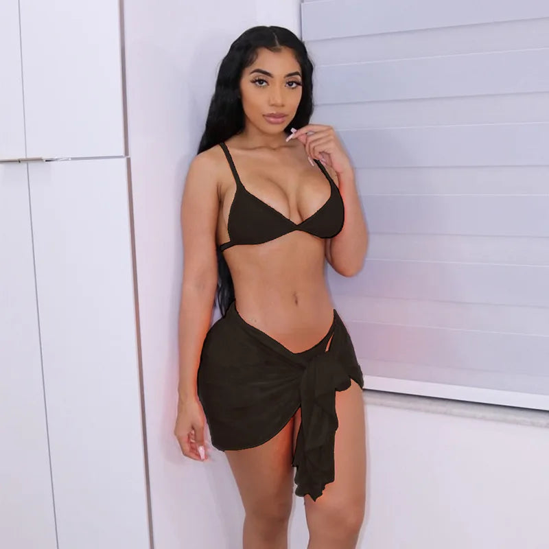 New Women's 3 Piece Bikini Set Swim Suits