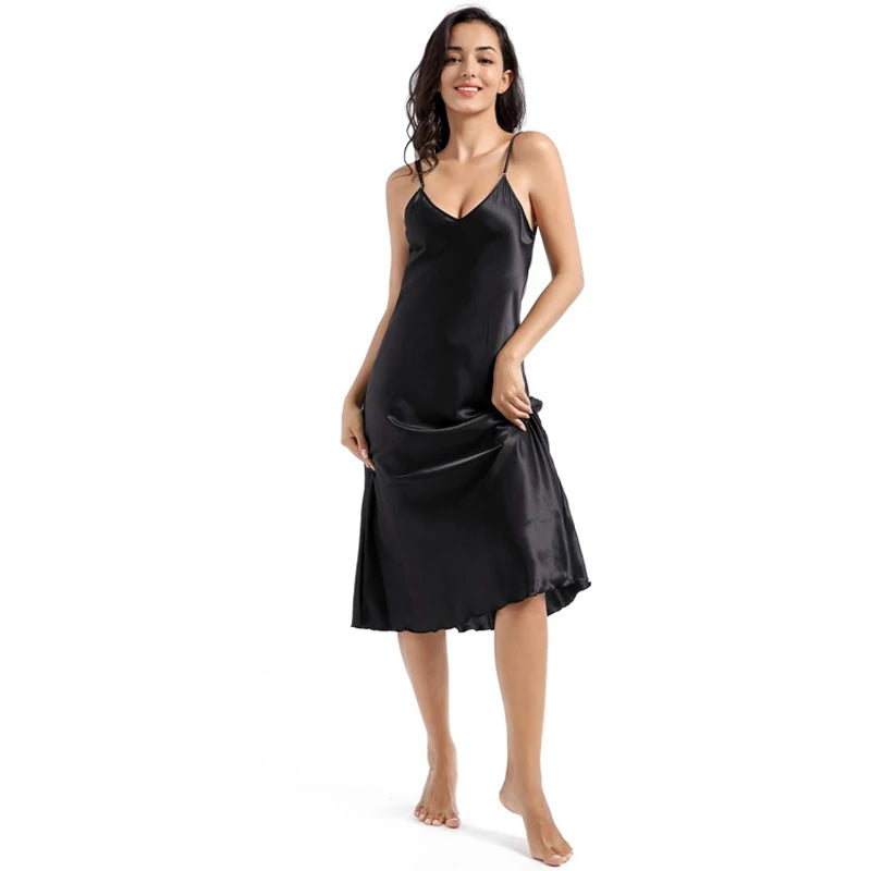Summer style Satin Silk Nightdress - Empire P.E