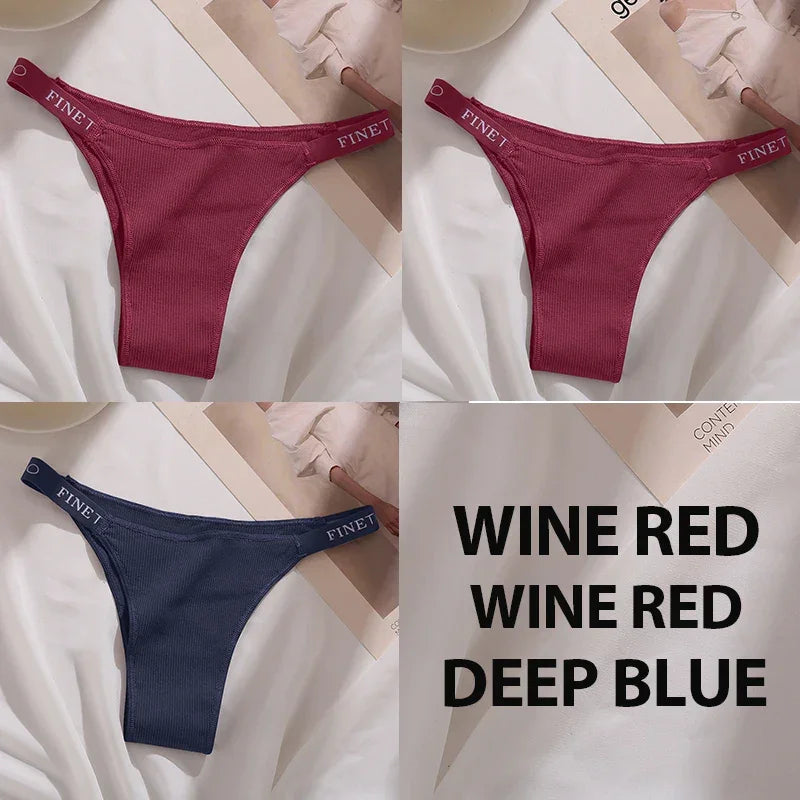 3PCS/Set Cotton Panties Briefs Sexy Thong Women's Underwear Lingerie - Empire P.E