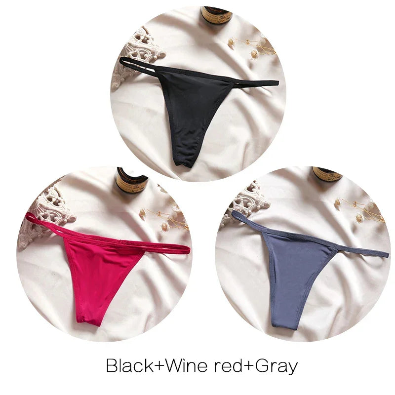 3Pcs/set Sexy Low-rise Thongs Women Bikini Panties - Empire P.E